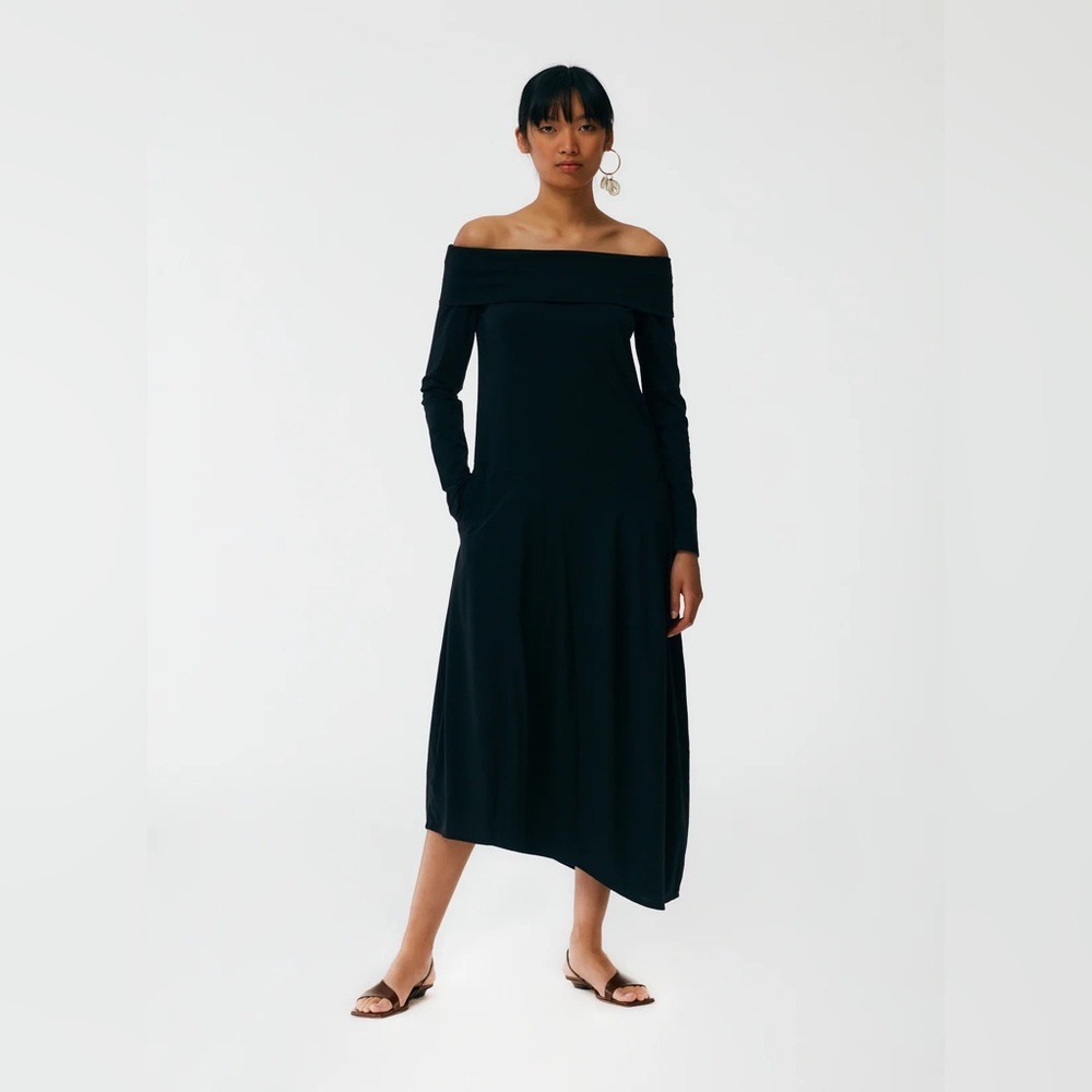 Tibi / Off The Shoulder T-Shirt Dress Black size 2 - Picture 7 of 12